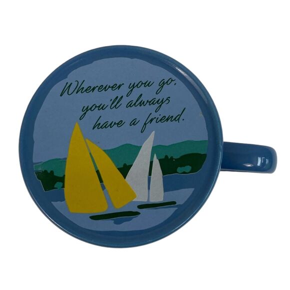 Hallmark 1985 Boat Mug Mates Inspirational Life Gift Mug With Lid Coaster‎ Mugs - Picture 2 of 7